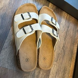 White Sandals Sz 8